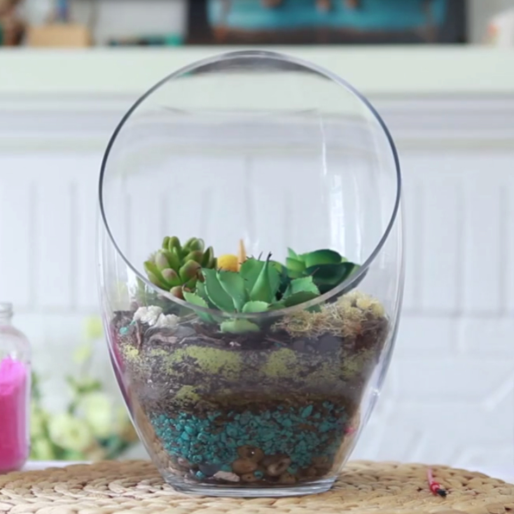 Terrariums from the DIY Your Own Terrarium Video by Pop Shop America | This terrarium features cactus and succulents