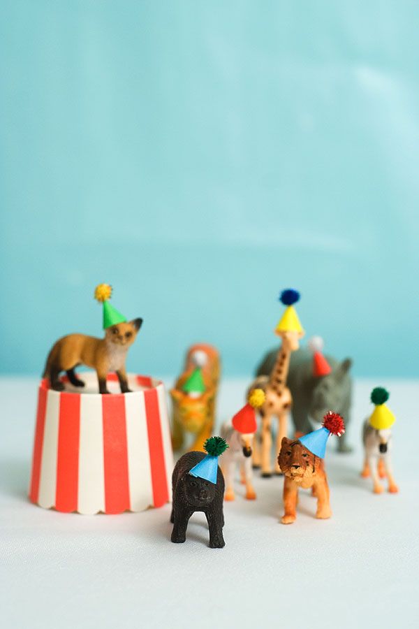animal toys in party hats diy pop shop america