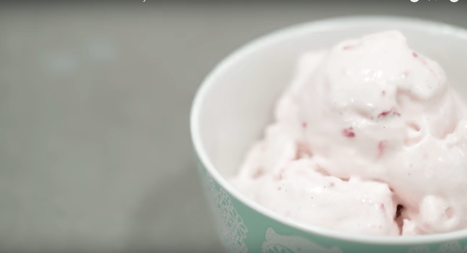 finished strawberry ice cream recipe with dry ice pop shop america