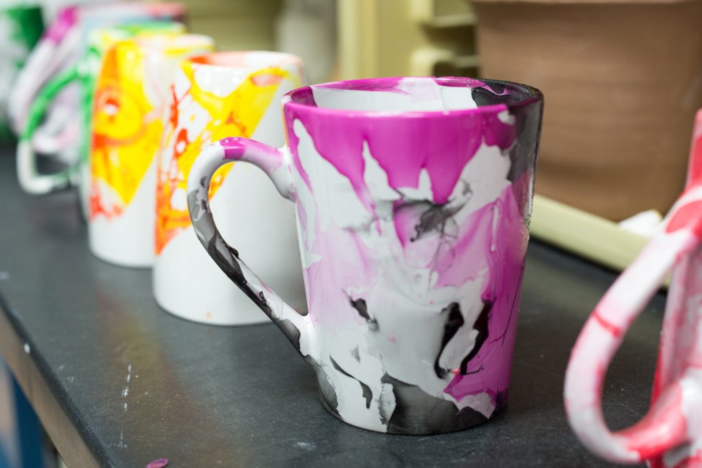 marbled mugs diy craft classes at Pop Shop America