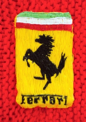 Detail of Yarn Ferrari by Lauren Porter Yarn Art Textile Art Contemporary Sculpture