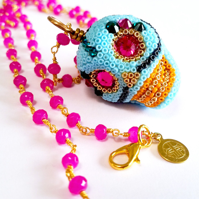 Handmade Skull Necklace by Brass Thread Houston Jewelry Company