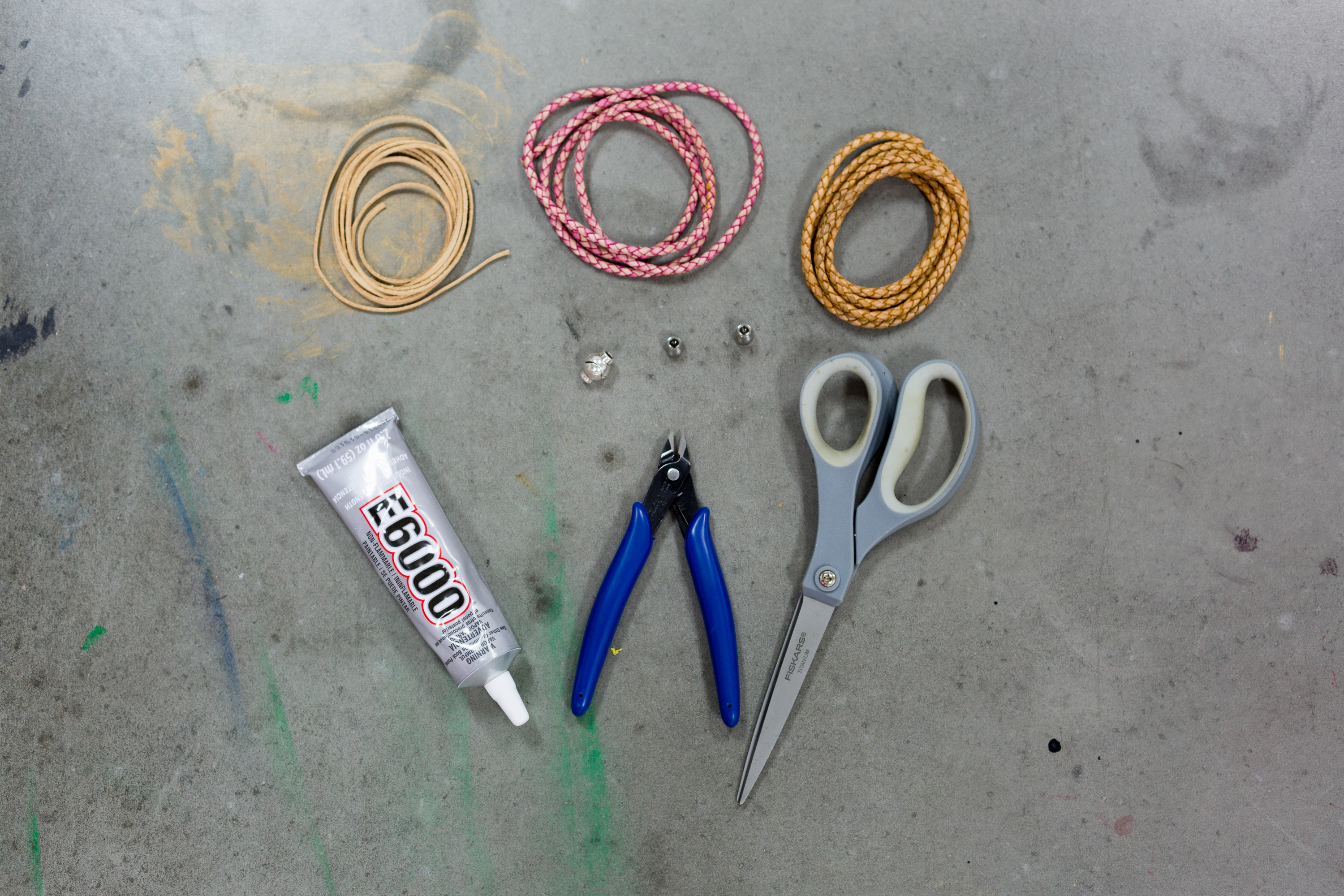 supplies to make a boho leather bracelet