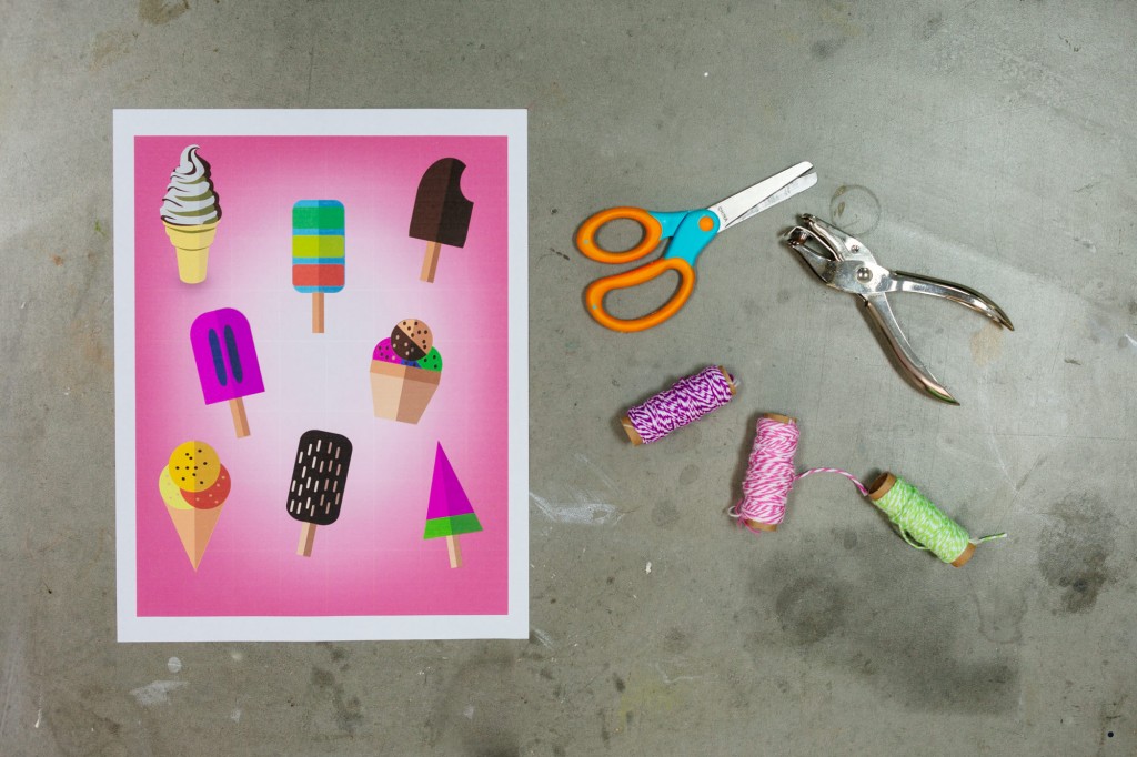 free printable ice cream cones with supplies