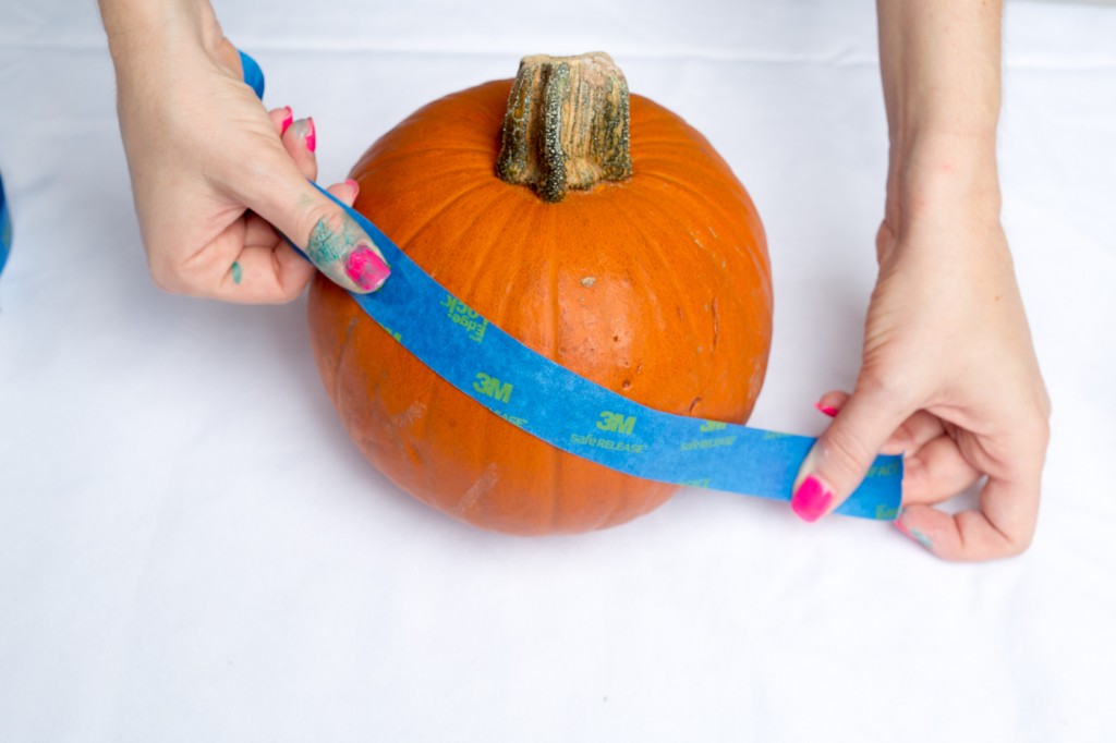 tape the pumpkin color blocked glitter pumpkin