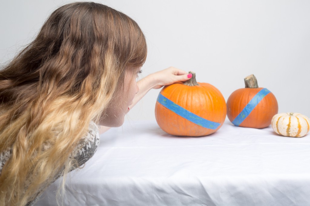 tape your pumpkins disco pumpkins halloween decor ideas