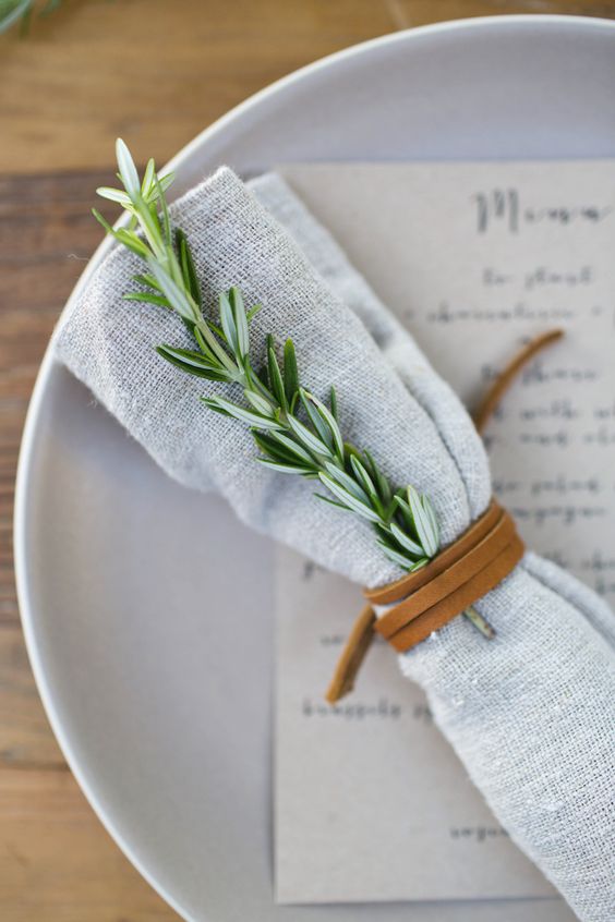 rosemary and leather table setting spring garden party