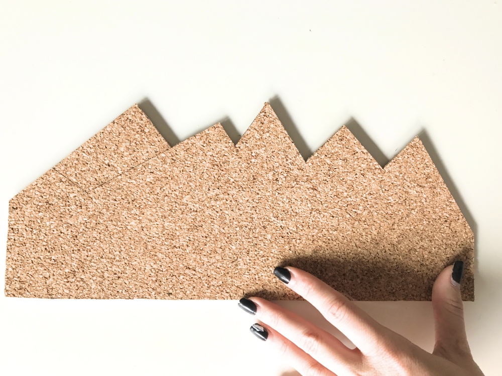 cork board in the shape of a mountain diy