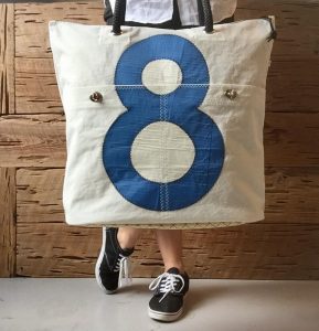 sail boat tote bag by two cats houston tx