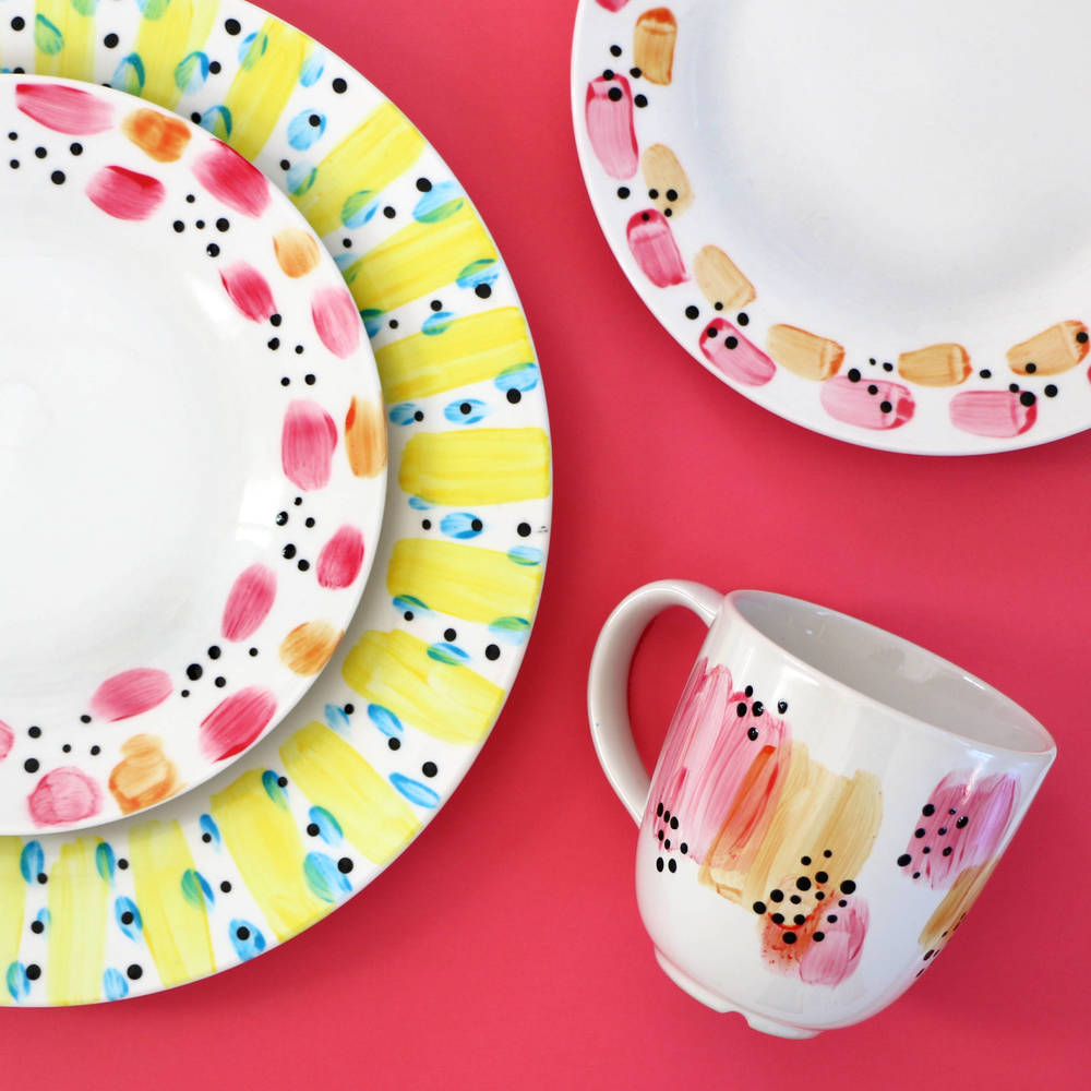 abstract painted dishes blitsy tutorial pop shop america