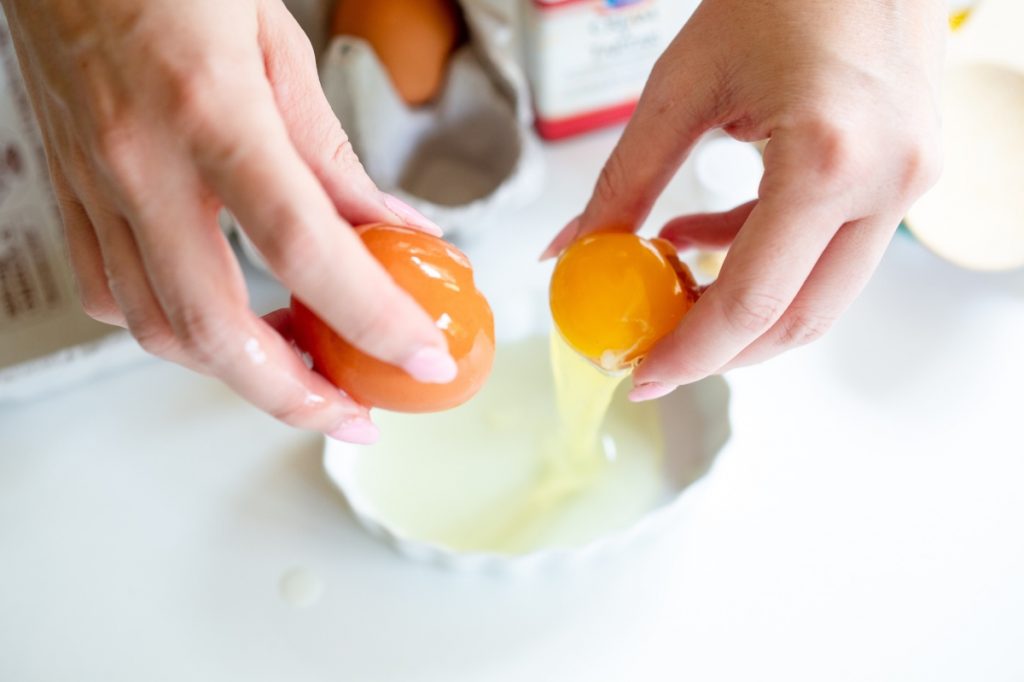 add egg yolks to rainbow glitter sugar cookies recipe