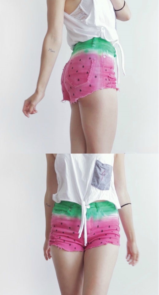watermelon-shorts_dye diy pop shop america