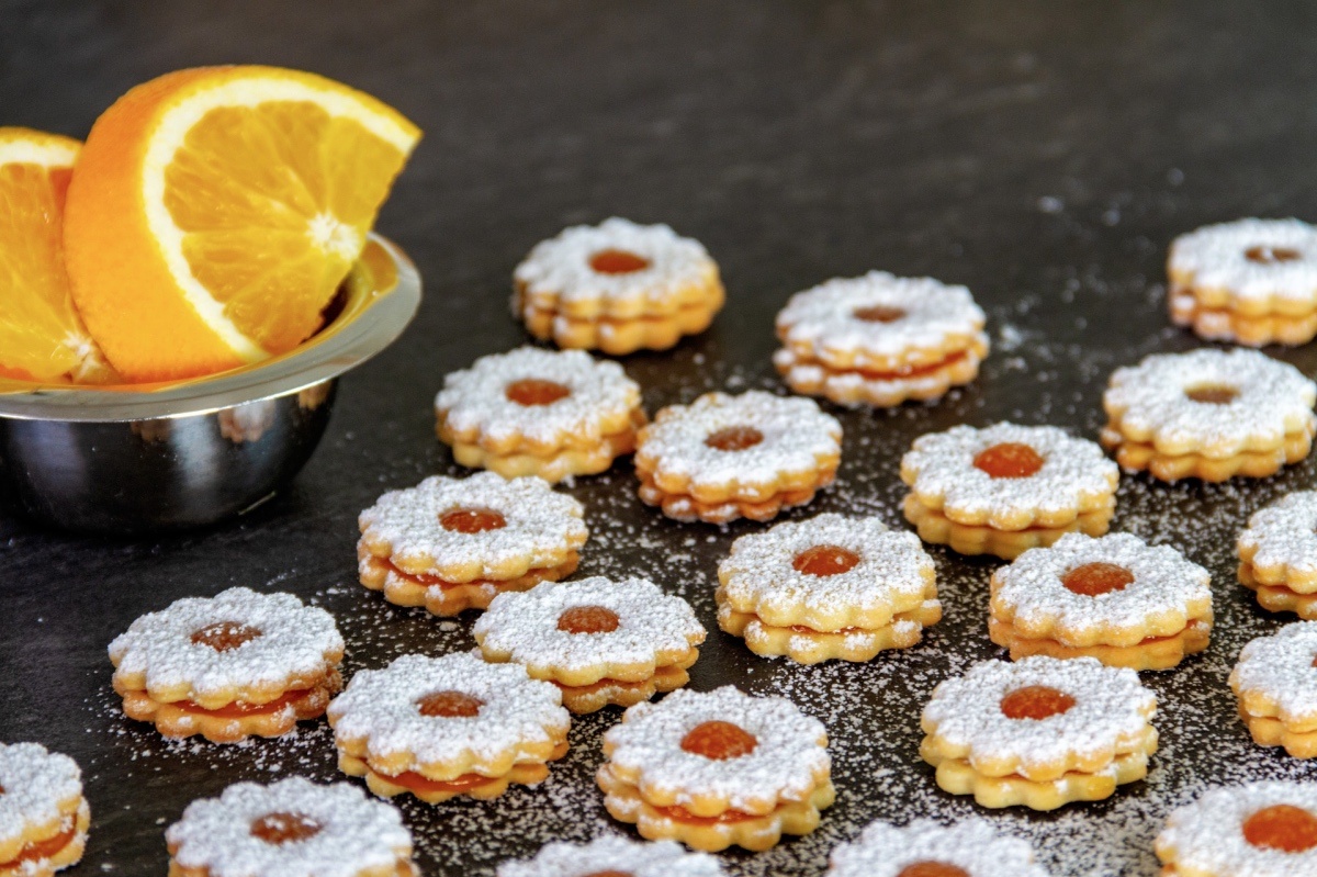 finished apricot linzer cookies recipe pop shop america