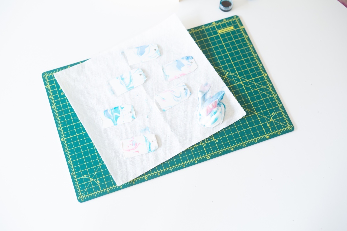 finished marbled paper gift tags pop shop america diy blog