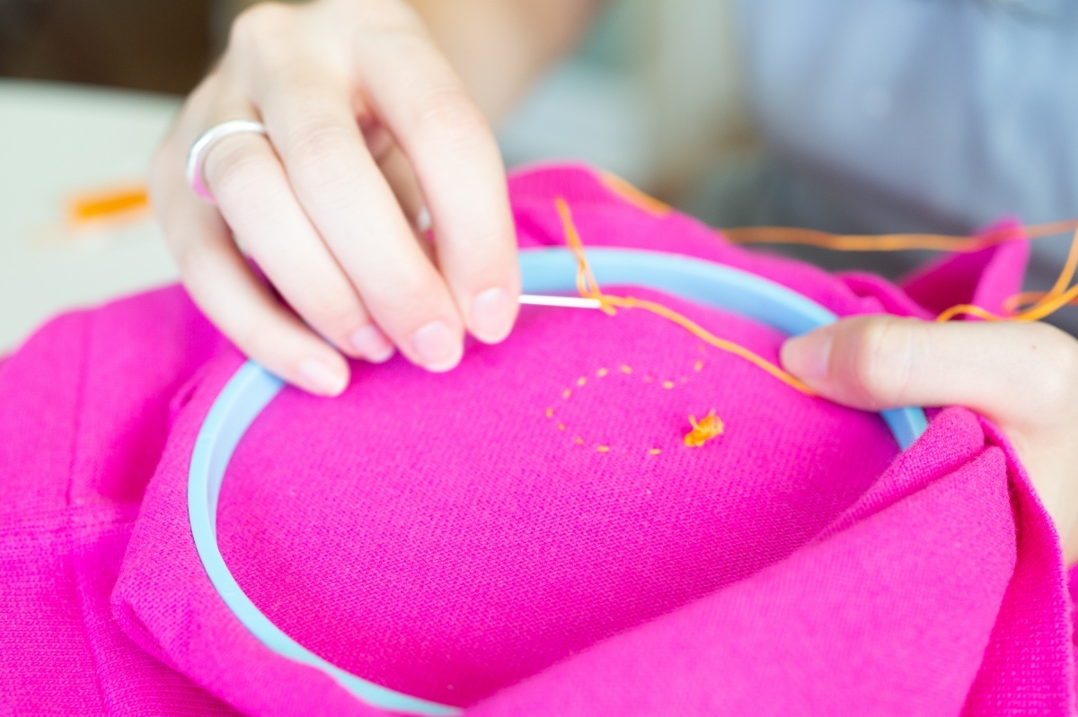 how to finish a stitch in the hand sewn embroidered sweater diy
