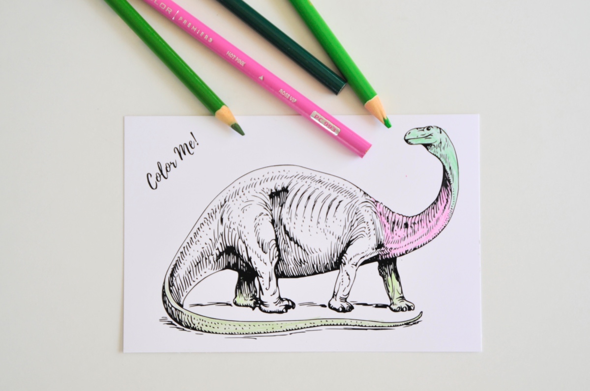 up close with prismacolors dinosaur coloring sheet pop shop america