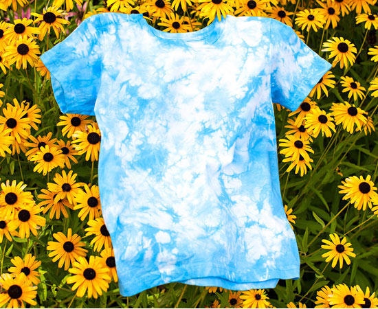 blue dyed t shirt diy parent magazine pop shop america