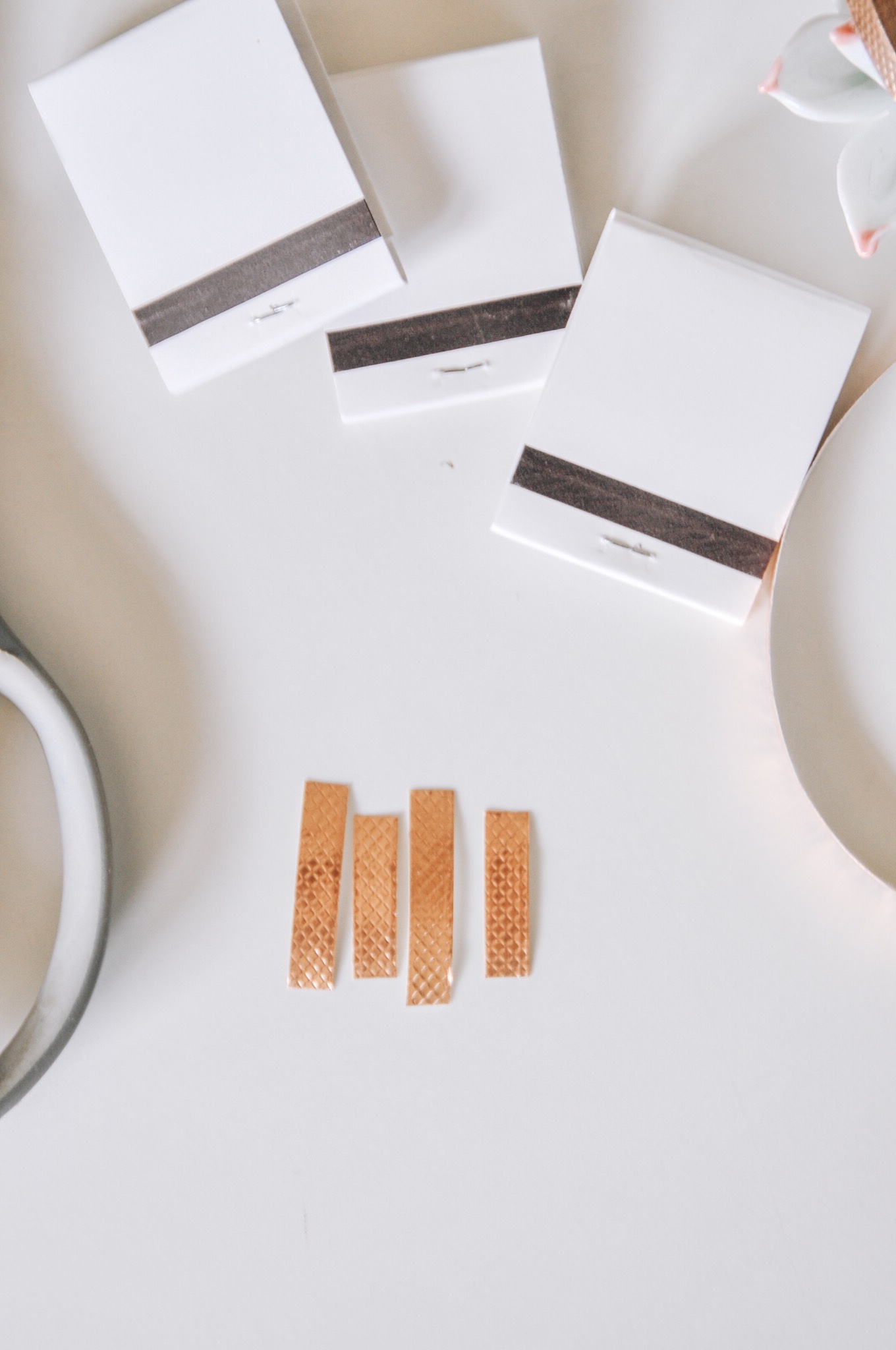 supplies to diy matchbooks with copper