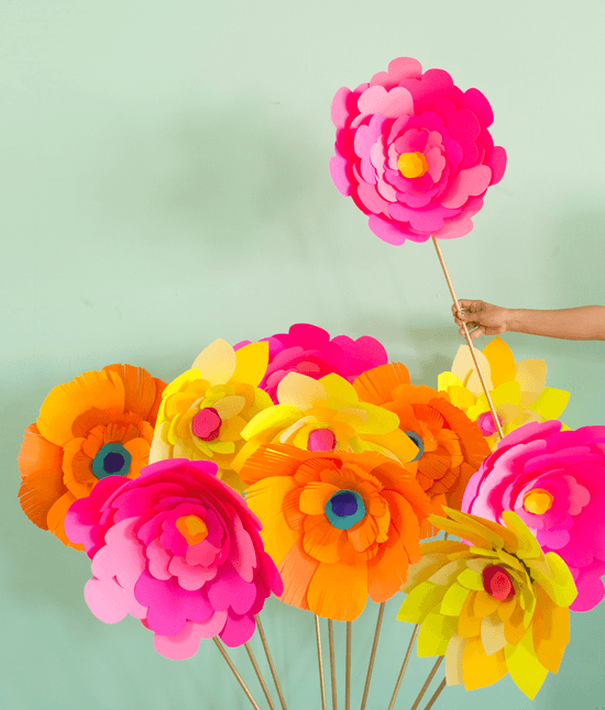 giant neon flowers tutorial by oh joy blog