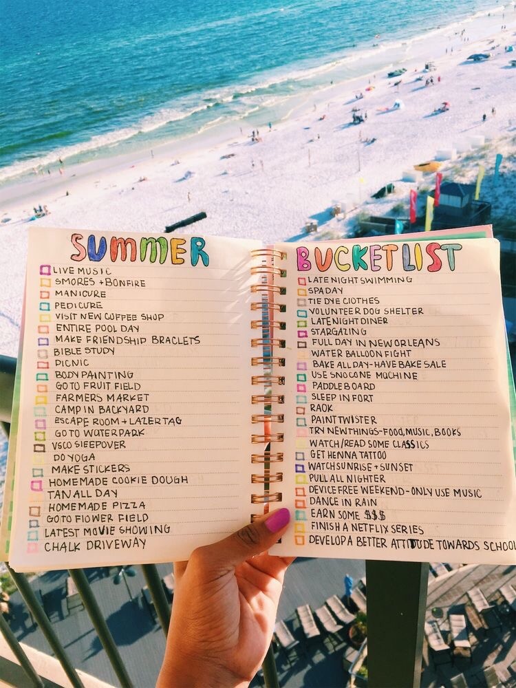 summer bucket list for a journal pop shop america