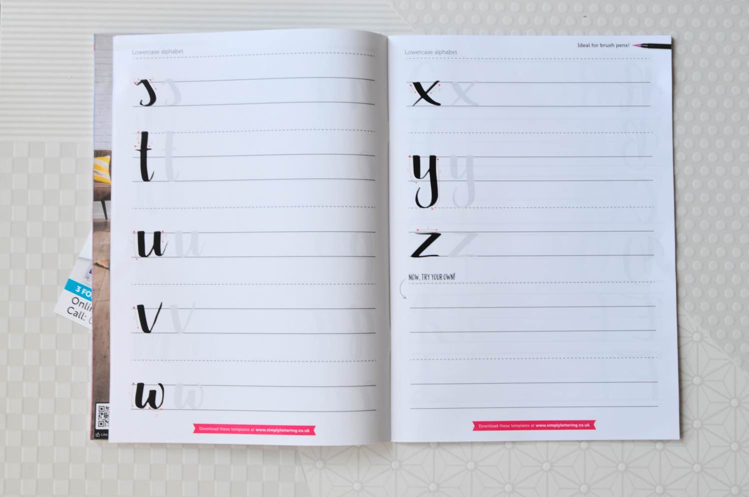 learn how to hand letter workbook by simply lettering magazine