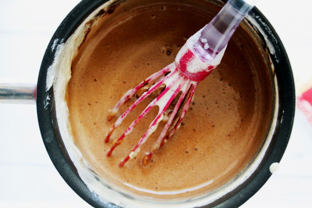 peppermint mocha creamer in saucepan 1