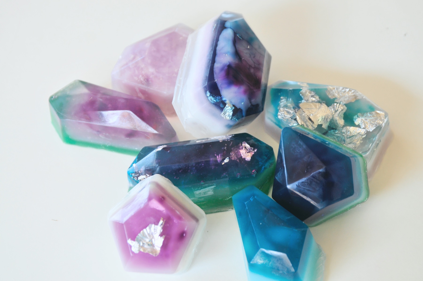 how to make gemstone crystal soaps diy