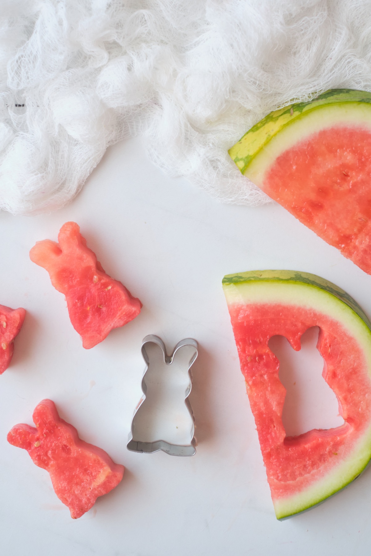 how to make watermelon easter bunny skewers