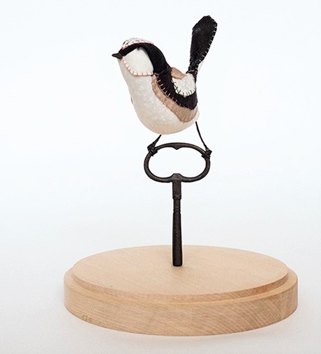 Lauren Porter Sculpture Scissors and Bird Under Glass | Textile Art UK