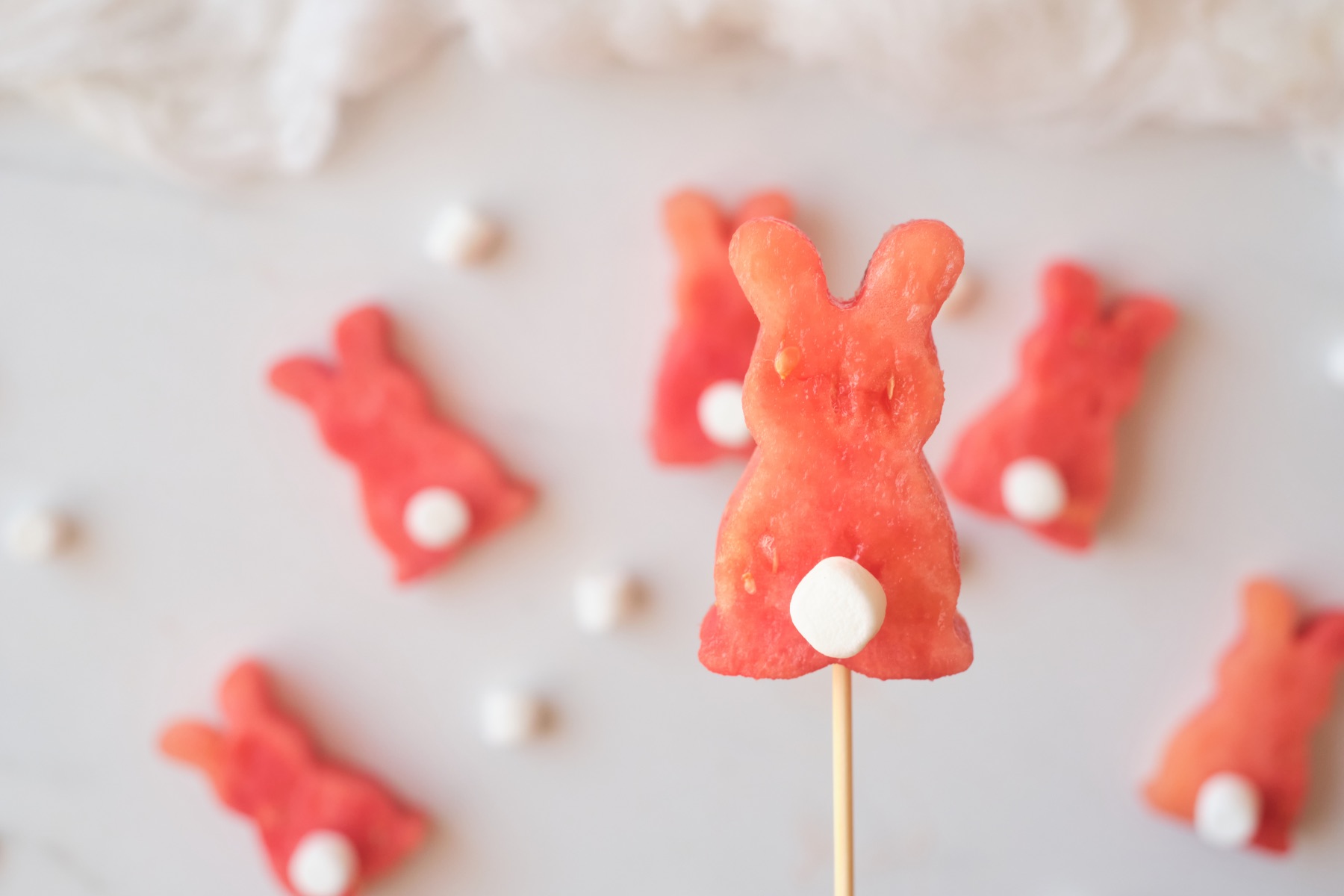 finished watermelon easter bunny kabobs recipe