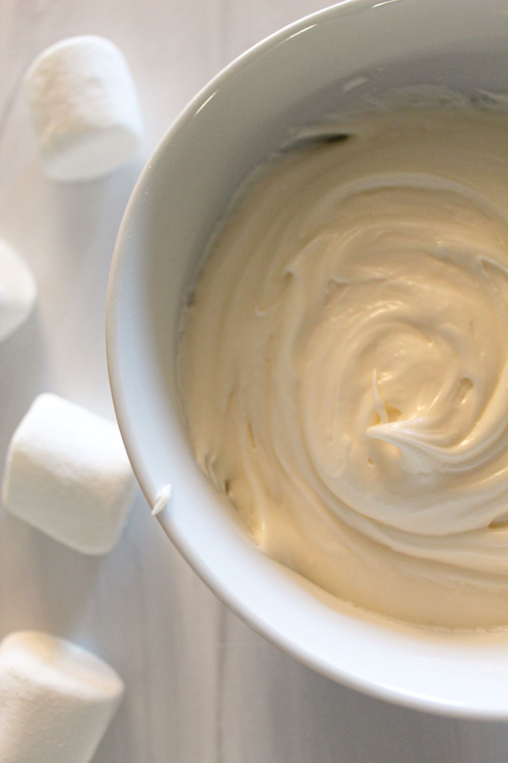 bowl of marshmallow buttercream icing