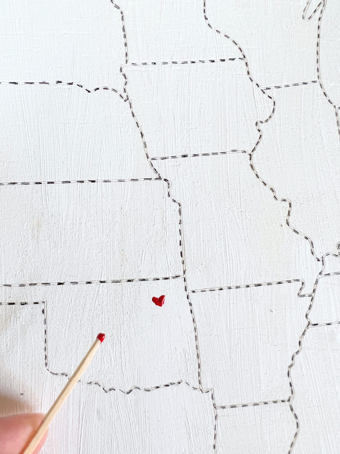paint a red heart to show what city you are from