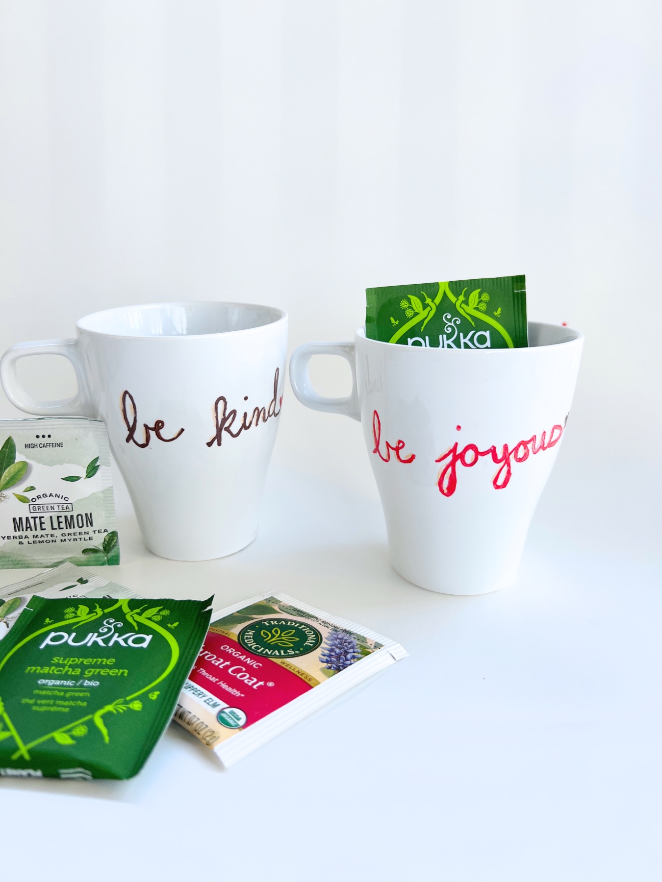 diy mugs with paint pens, finished