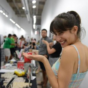 Maria Martinez with her natural makeup X. Compound | Natural Cosmetics from Texas at Pop Shop Houston Festival