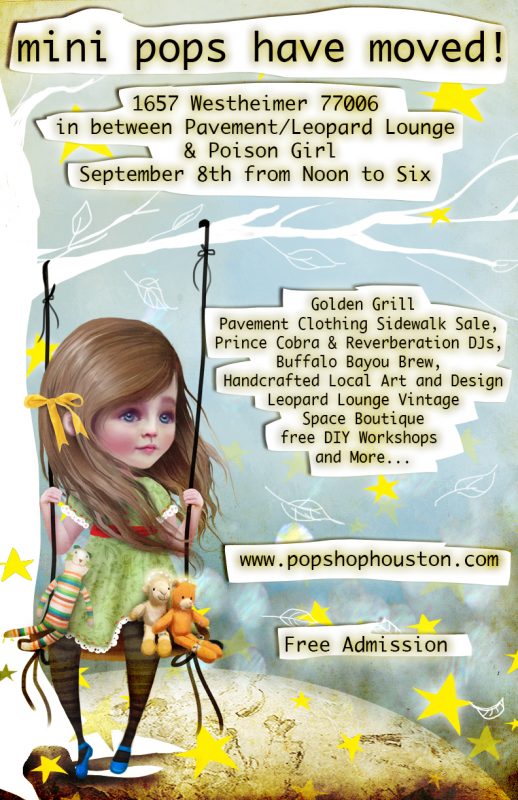 Mini Pops Art Market Poster by SoloCosmo | Poster Art by Jessica Von Braun | Mini Pops is a Monthly Craft Fair in Montrose at Pavement Clothing