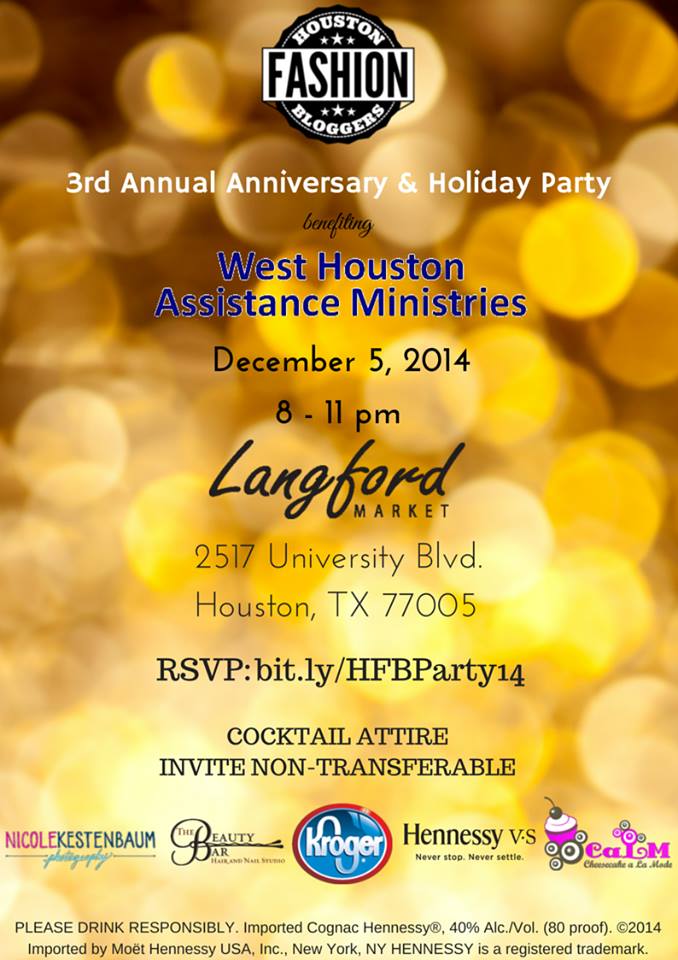 The 3rd Annual Houston Fashion Bloggers Holiday Party takes place Dec. 5th at Langford Market Rice Village.