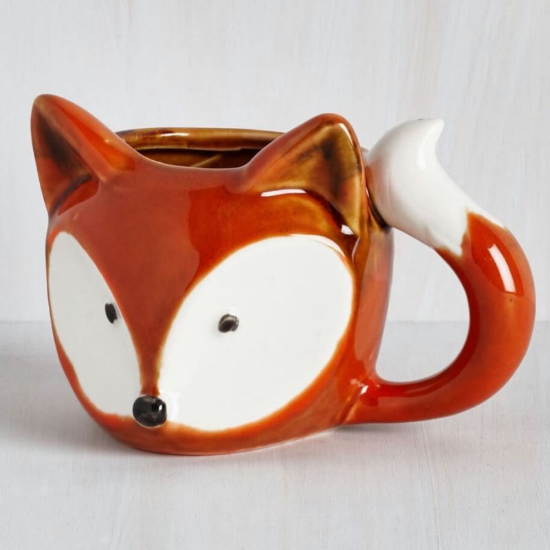 fox mug animal ceramics from modcloth cute mugs for fall