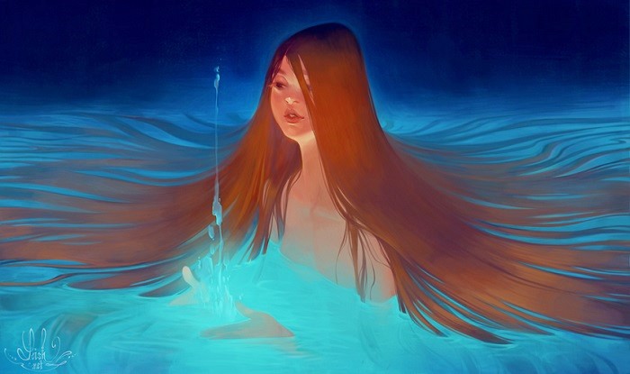 Lois Van Baarle Girl in Water Digital Illustration | Photoshop Art Computer Art