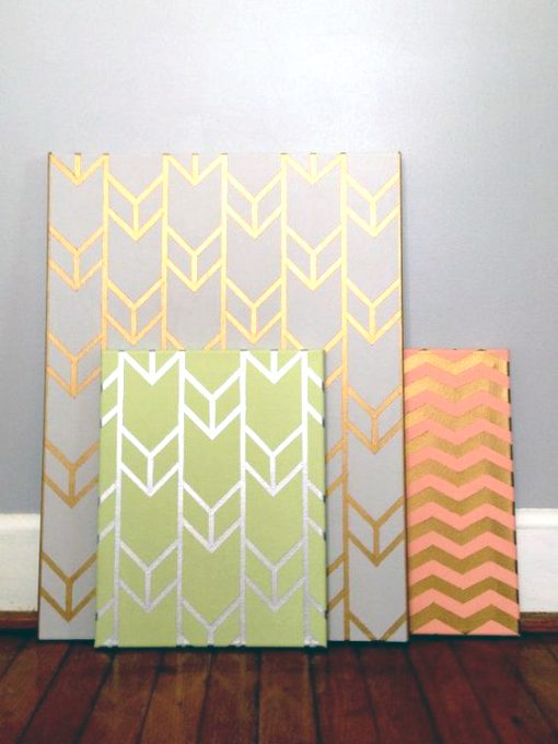 Chevron Canvas Paintings Adult Art Classes Houston
