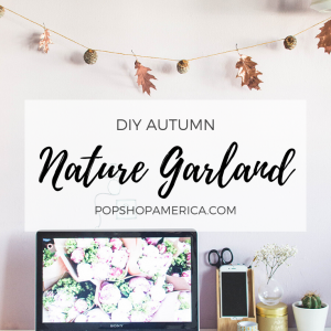 diy autumn nature garland with copper leaves