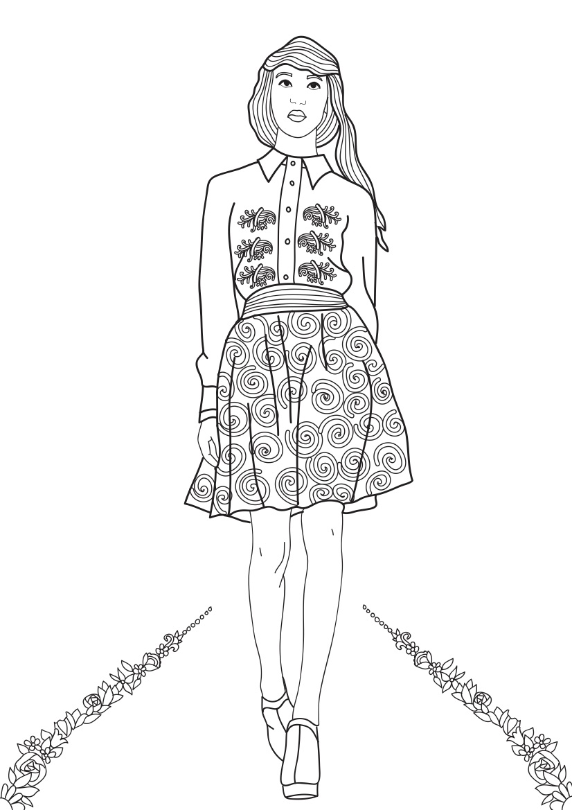 Download Fashion Show Coloring Pages for Adults