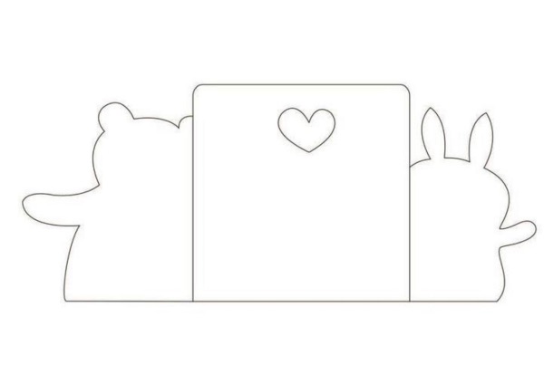 bear and bunny card template tiny