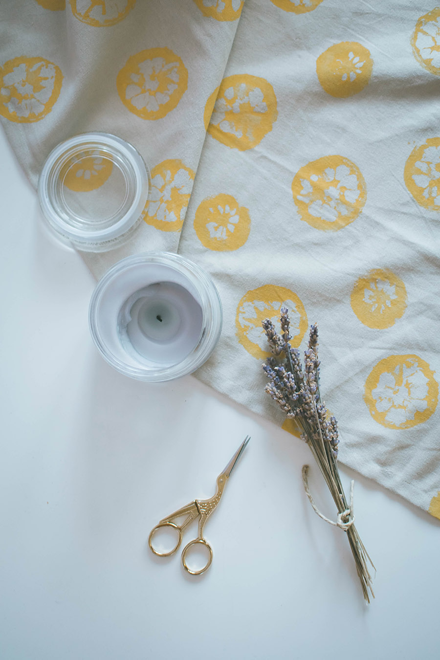 DIY Lemon Stamped Tea Towel Tutorial How To