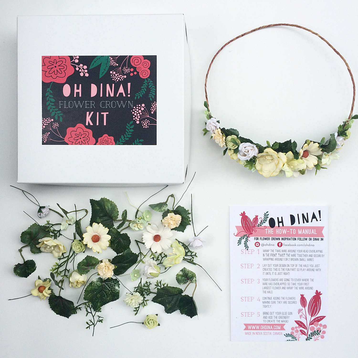 Dried Flower Crown Kit. A Make Your Own Floral Crown Kit With Instructions,   Tutorial, Flowers and More. 