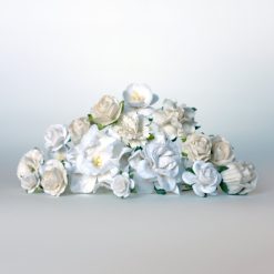 white flowers supplies for diy flower crown kit
