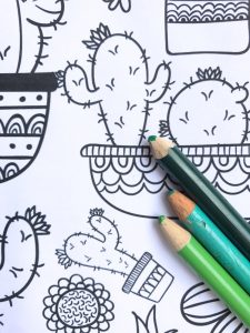 Cactus and Succulent Printable Adult Coloring Pages