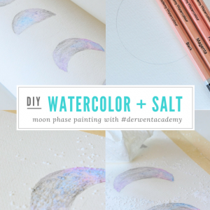 diy watercolor salt moon phase painting with derwent academy