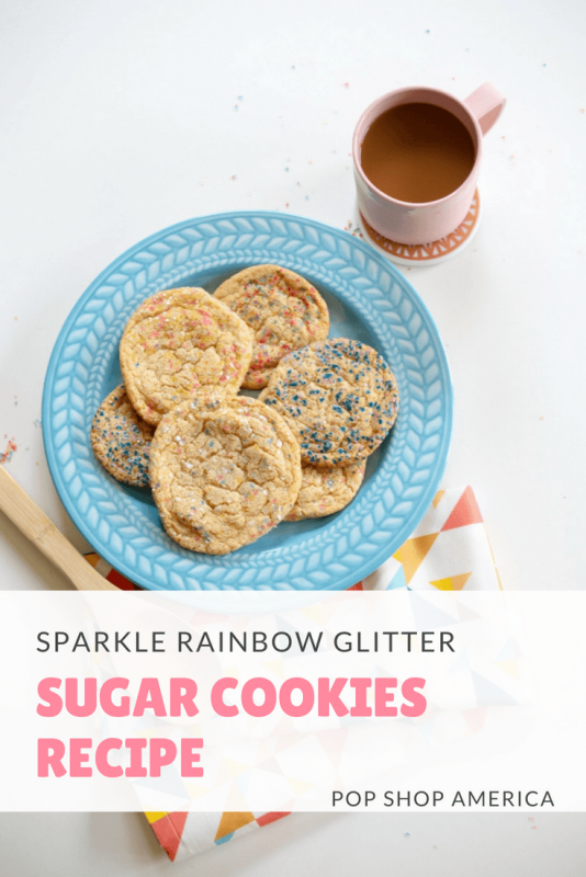 sparkle rainbow glitter sugar cookies recipe pop shop america