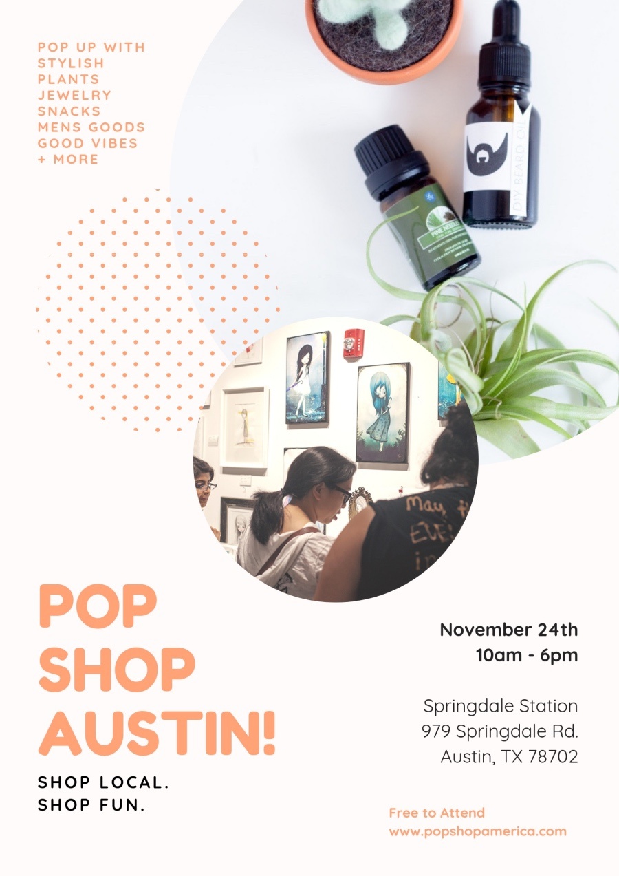 pop shop austin handmade shopping november 24th