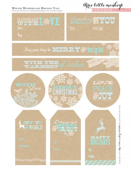 Free Printable Holiday Gift Tags